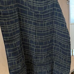 Elegant Navy Blue and green Aman silk scarf